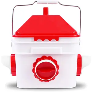 10 Pounds Chicken Feeder with 4 Ports, Rainproof Poultry Feeder for Up to 10 Adult Chickens or 15 Chicks (Patented Products)