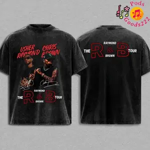 Raymond & Brown Concert Graphic Tee, Y2K R&B Aesthetic Clothing, Oversized Washed Music T Shirt, TikTok Shop Deals Streetwear for Fans 0K1
