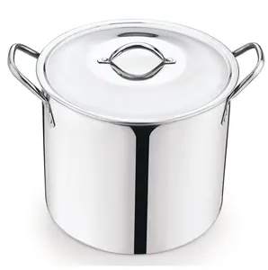 8-Qt Stainless Steel Stock Pot with Metal Lid