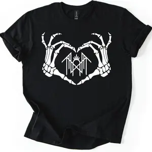 Sleep Token Gildan Softstyle T-Shirt with Skeleton Heart Hands | Vessel Inspired Band Tee | Alt Girl Aesthetic Metal Merch | Emotional Worship Design | Soft Unisex Concert Shirt | Goth Emo Music Lover Gift | Heart Hands Band Logo Shirt