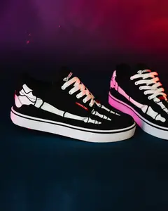 Heelys with a Skeleton Print in Kid and Adult sizes | The original shoes with wheels Roller Skate Sneakers for Halloween Trainer Footwear Footwear Athletic Trainer