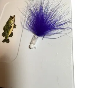 Purple Crappie Jig with White Head, Dynamite Fishing Lure for Crappie Angling