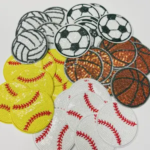 3" inch sequin Sports Balls (Basketball, Soccer, Baseball, Volleyball, Softball) -  Sequin Hat Patch
