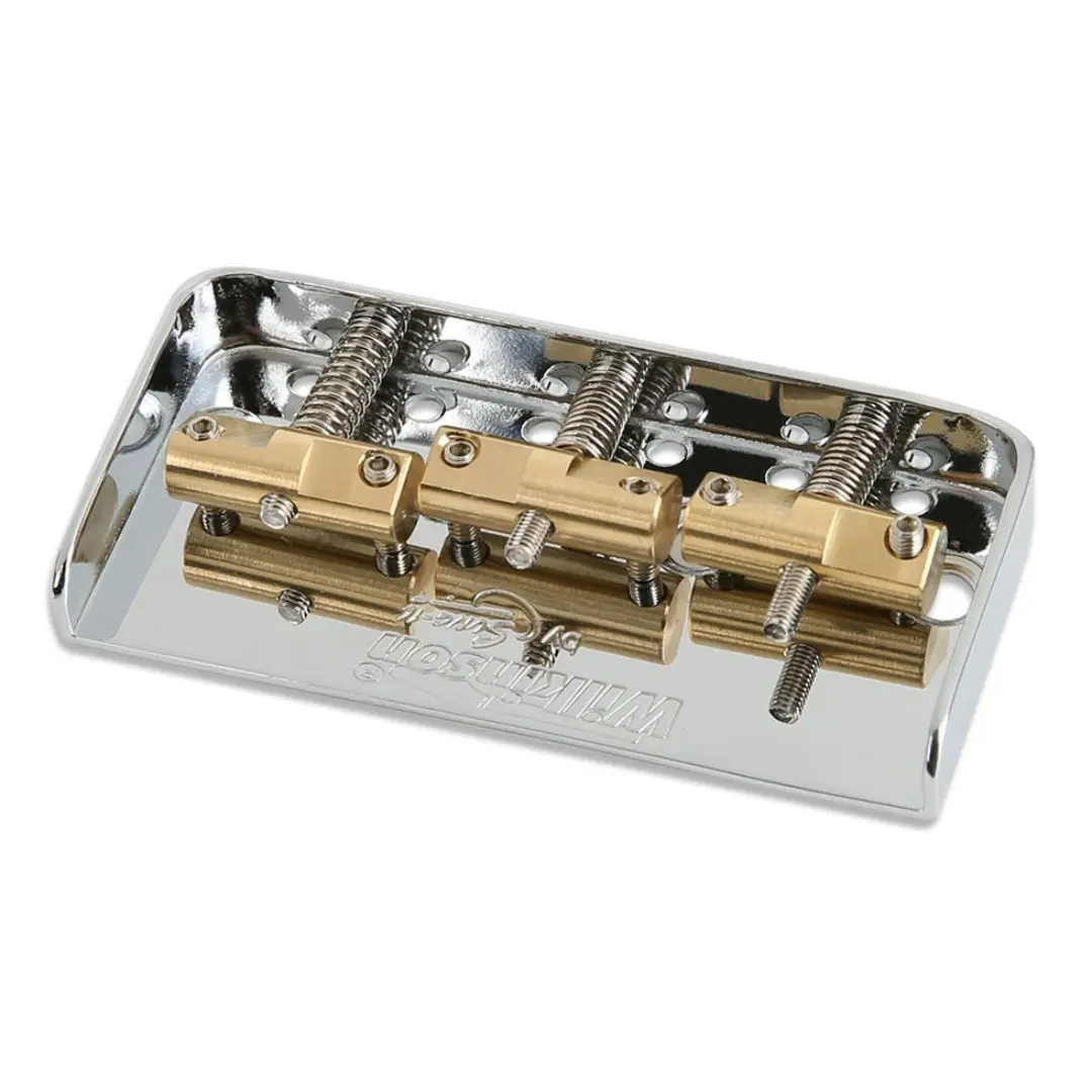 Wilkinson Short Half Bridge for Telecaster - Nickel, Brass Construction, Humbucker-Compatible, String-Friendly Design, Lightweight Build (Specified g Weight), Grams