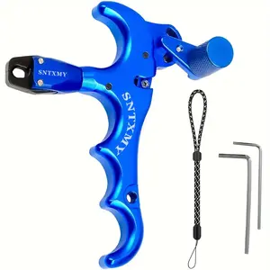 4 Fingers Blue sntxmy compound bow string release, archery release trigger, compound bow release, thumb release