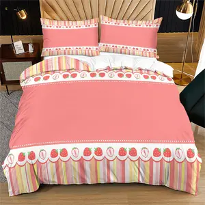 Striped Pattern Duvet Cover Set, Macaron Color Bedding Set, Including 1 Duvet Cover And 1 Or 2 Pillowcases, Excluding Duvet Core And Pillow Core, For Home Bedrooms And Dormitories, Suitable As Holiday Gifts For Teenagers And Adults
