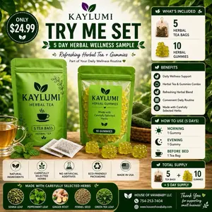 Kaylumi Mini sample- 5pcs Detox Tea and gummies Bags.