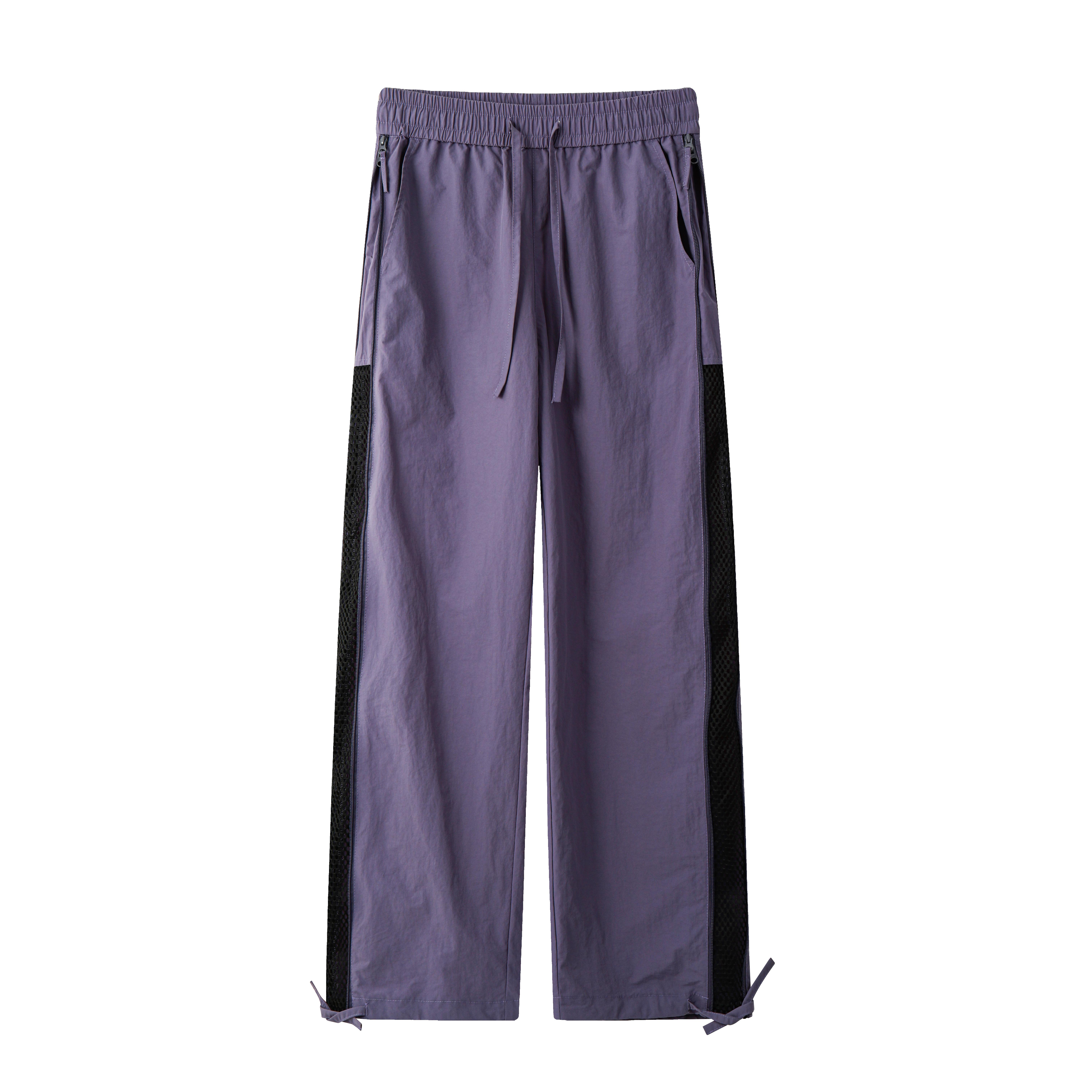 Men’s summer American-style quick-dry wide-leg casual pants with mesh for excellent breathability and zippered panels