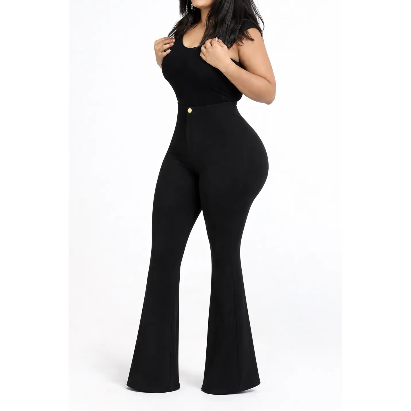 Women's Lux Seamless Shaping Flared Leggings, Colombian Black Bottom Garment with Premium Fabric