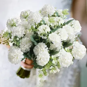4pc Artificial Hydrangea Flowers, UV-Resistant Realistic Touch, Indoor Outdoor Decor, Wedding, Halloween, Thanksgiving, Party Decorations