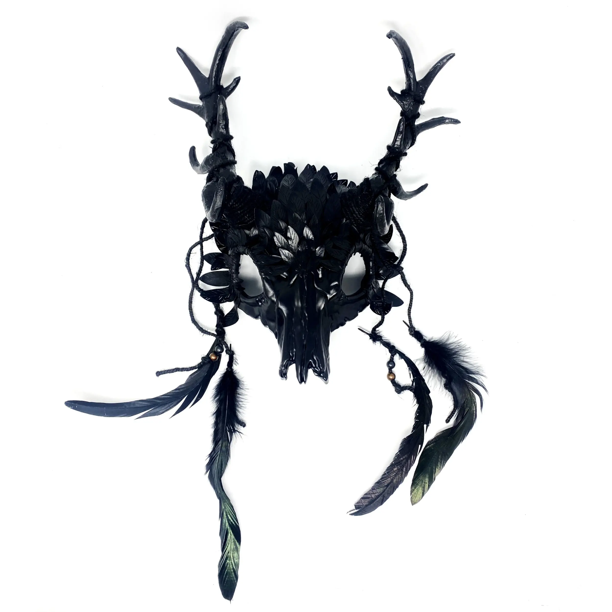 Krampus Ram Goat Demon with Horns Devil Halloween Masquerade Mask, Demonic Metallic Finish Party Masks