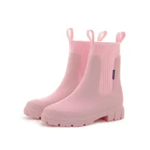 Women's Fashionable Solid Color Rain Boots, Casual Waterproof Non-slip Sock Boots for Daily Wear, Female All-match Trendy Shoes for Outdoor, Trending ShoesRAIMENTRY