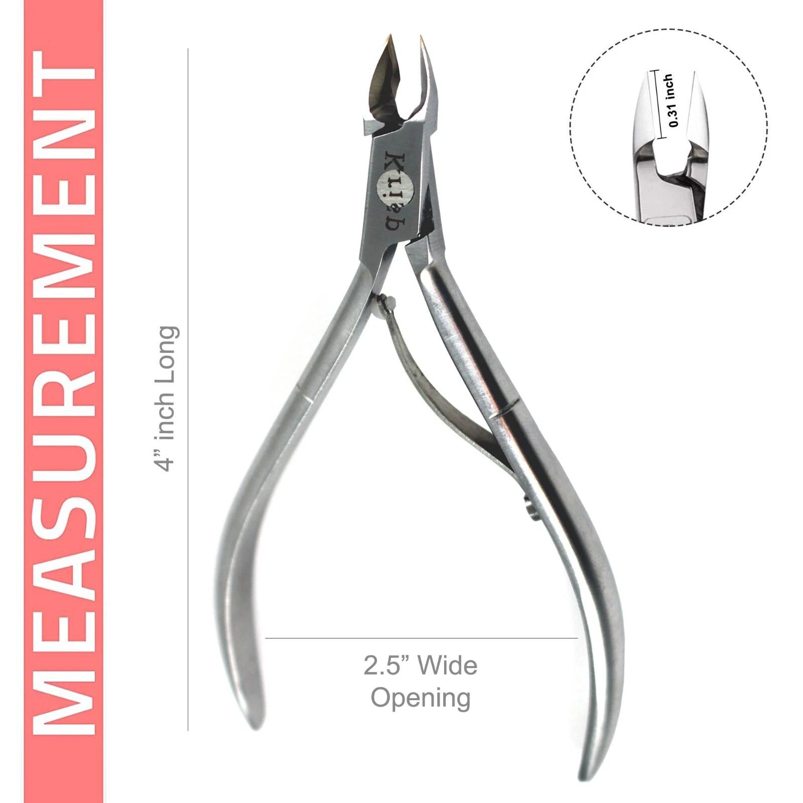 5PC Stainless Steel Cuticle Nipper & Pedicure Tools  Ingrown Toenail Lifter & Nail Care Kit