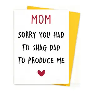 Mothers Day Card Funny for Mom Wife from Daughter Son Kids Husband Heartfelt Message to Mother Perfect for Birthday Mother's Day Humorous Mom Greeting Cards Premium Quality