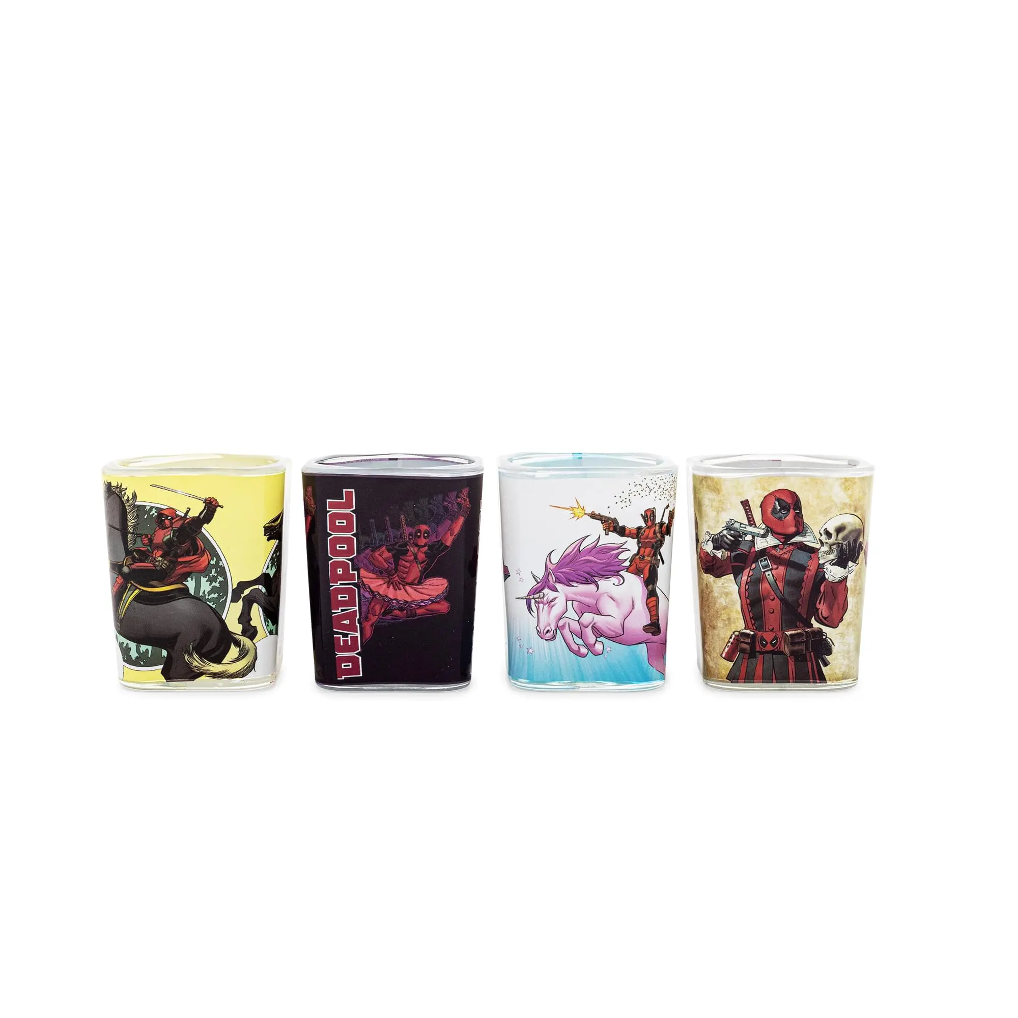 Marvel Deadpool 2-Ounce Mini Shot Glasses | Set of 4 Marvel Deadpool 2-Ounce Mini Shot Glasses | Set of 4