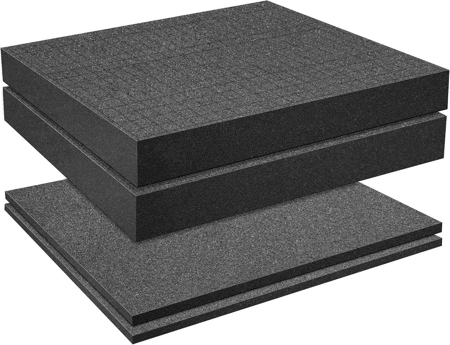 Sports4 Pcs Pick Apart Foam Insert, 2 Size Pre Cube Sheet Foams with Bottom Use |   12 Inch Length Tool Box Foam, Elastic Packing Foams for Board Game Box Cases Storage Drawer