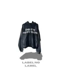 No Label French Zip Up Multicolored Stones Menswear Hoodie Print Sweatshirts