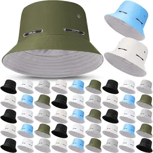 48 count Bucket Hat Bulk for Women Men Fisherman Adjustable Summer Hat UV Protection for Outdoor Fishing Hiking Beach
