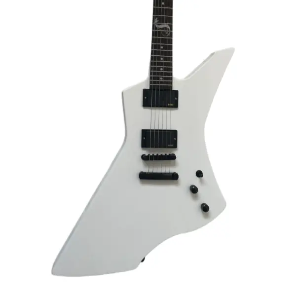 Snakebyte Electric Guitar with Active Pickups, White Finish, Mahogany Body, Rosewood Fingerboard - Music Gear