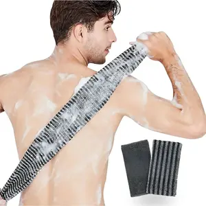 Exfoliating Body Scrubber, Back Scrubber for Shower Bath, Japanese Scrub Wash Cloth, Exfoliating Washcloth Towel for Men Women, Body Exfoliator Loofah Luffa Sponge Net Rag Back Washer