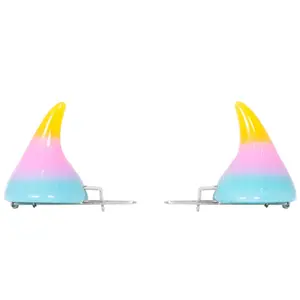 Horror Hair Horns Clip - Rainbow