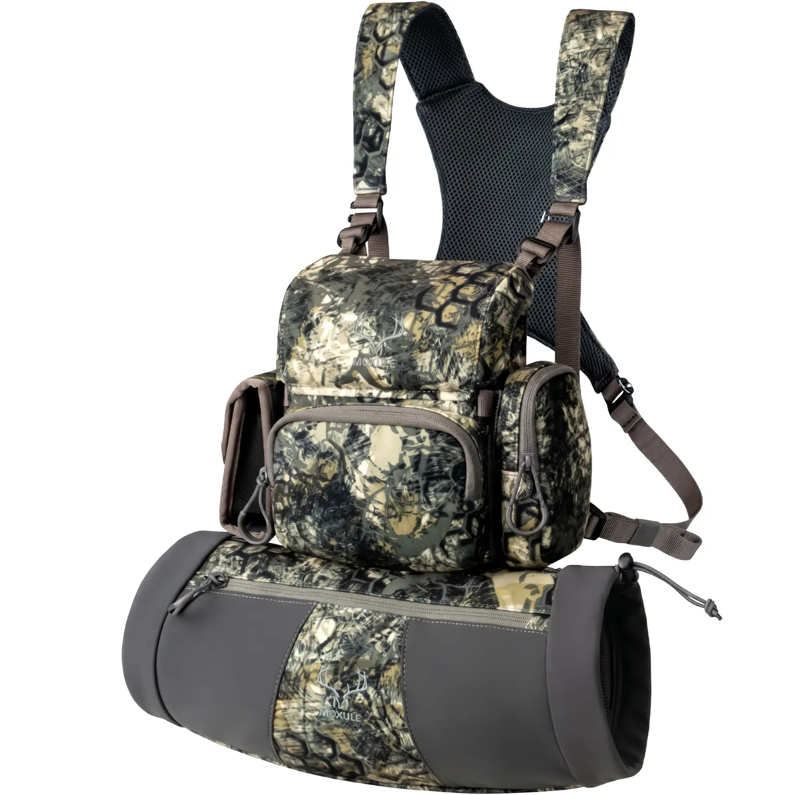 MOXULE R2 Pro Waterproof Adjustable Chest Bag - Multifunctional Outdoor Binocular Harness with Hunting Hand Warmer Muff for Camping, Hiking, Adjustable Chest Pack, Magnetic Bin Fit, Molle Addon Ready, Phone Mesh Pocket, 0.26Kg, Quick Rangefinder, Lightwei