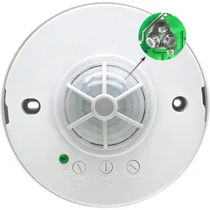 360  Ceiling Occupancy Sensor PIR Motion Sensor  with 3 detectors,10-40ft High  Ceiling Motion Sensor Light (110V-240VAC)