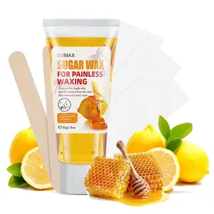 Sugar Wax for Painless Waxing, 2 Counts Honey Wax with 2 Counts Wax Stick & 3 Counts Wax Paper, Hair Removal Cream for Women and Men, Body Care
