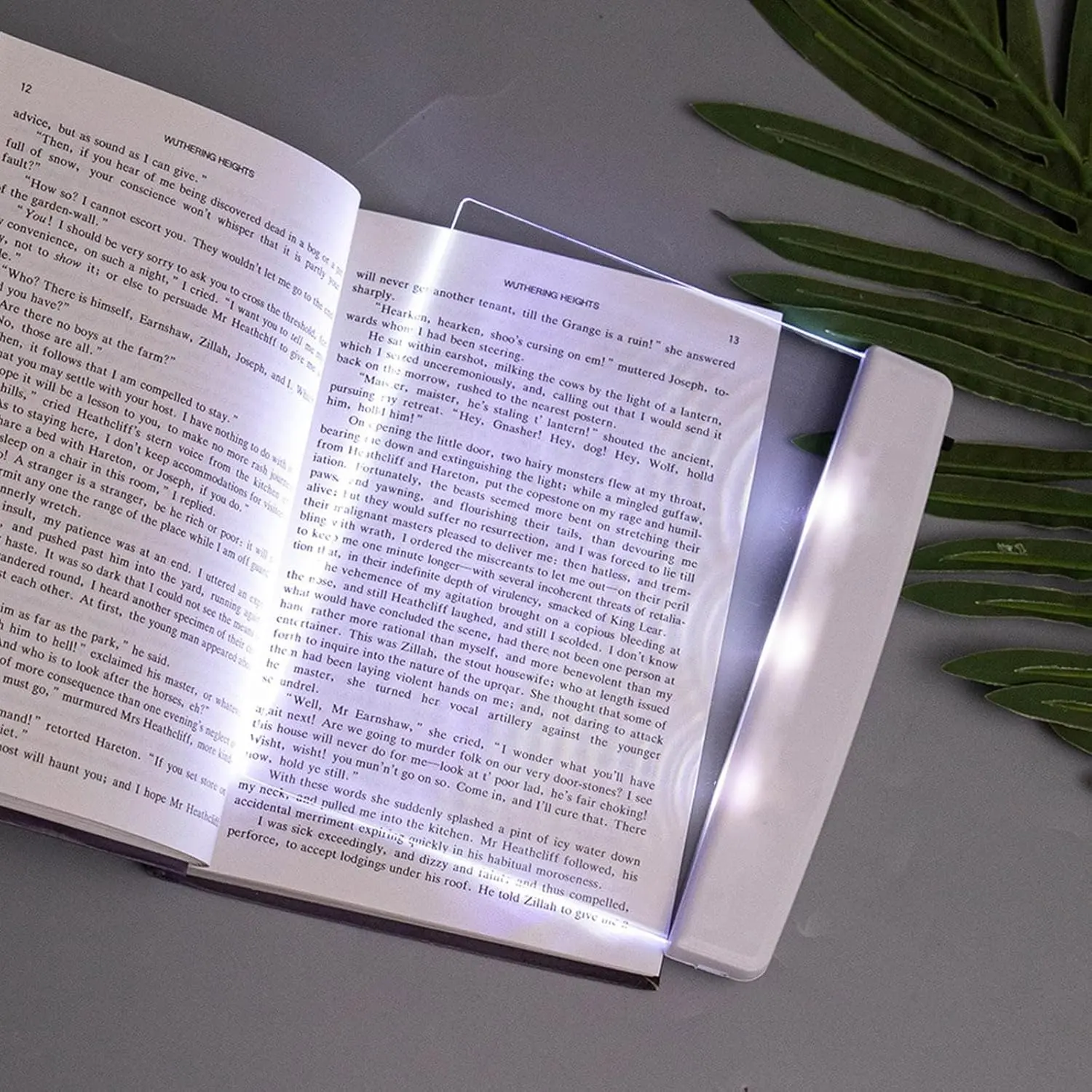 Flat Book Light Page Book Light Reading in Bed at Night Clear LED Book ...