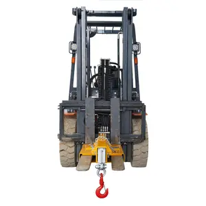 Forklift Jib Boom, 9900 lb Capacity, 75" Reach, Confined Space Heavy Load Lifting Tool, Double Forks Slip-on Design, Plated Finish, Safety Chain