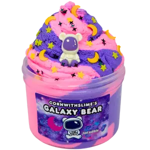 Galaxy Bear 8oz Cloud Dough Slime Scented Banana Split with Astronaut Bear Charm