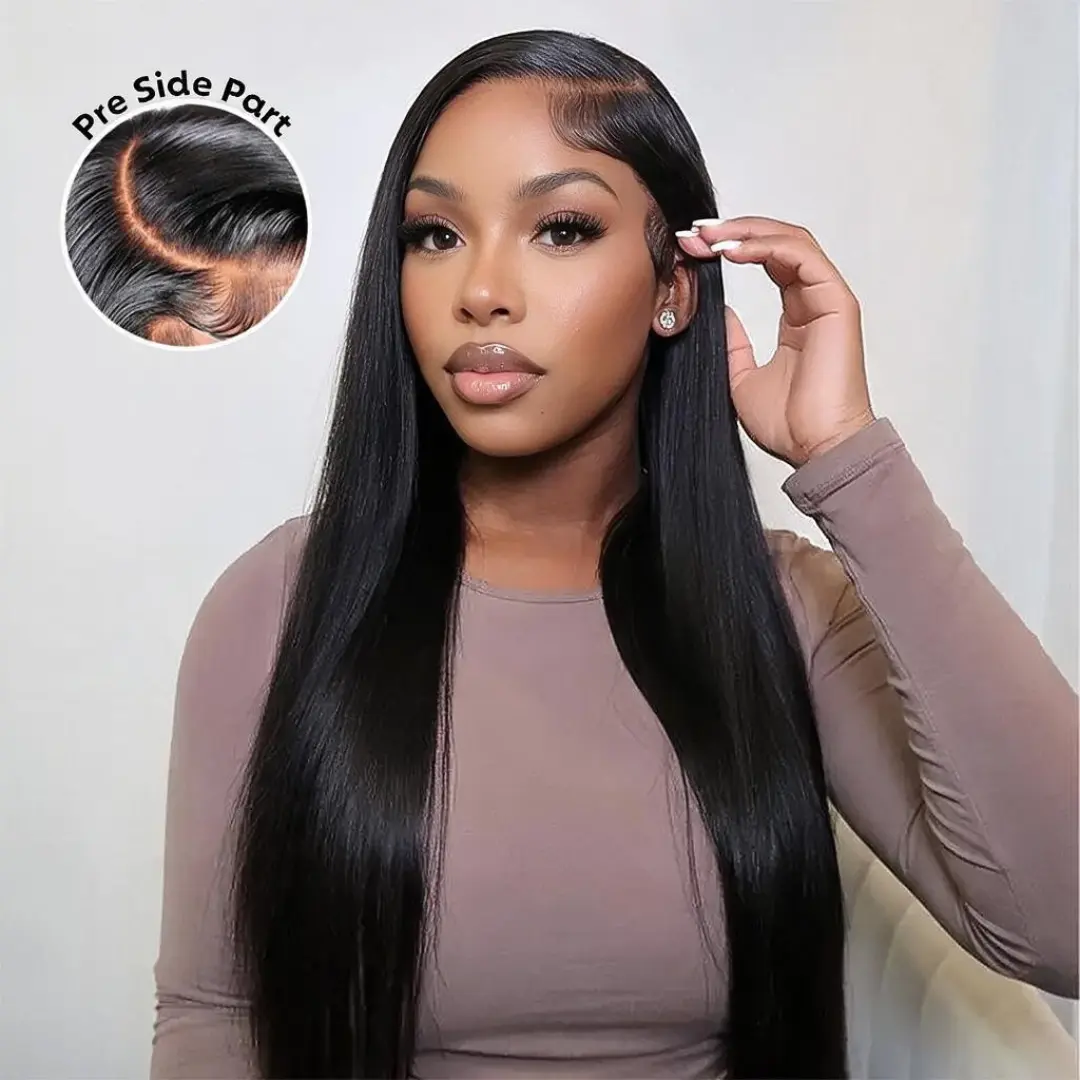 [28''=$159] Straight Human Hair Wig 7x5 Lace Frontal Wig Pre Lace Cut Pre Bleached Knotless Side Part Drawstring 180% Density Beginner Friendly #summerwins,summerhairstyles