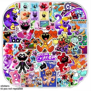2026 new 54Pcs Smiling Critters Graffiti Stickers Water Bottle Laptop Phone Bicycle Luggage Case Skateboard Children Adult Sticker