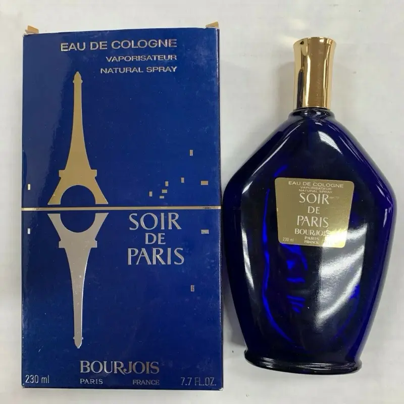 Bourjois Soir de Paris Eau de Cologne Spray 7.7 oz. 230 ml - Elegant Bottle with Gold Cap
