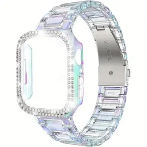 Watch Band & Watch Case Set, 1 Count Rhinestone Decor Watch Band & Watch Case, Wearable Accessories Compatible with iWatch Series Ultra SE 9 8 7 6 5 4 3 2 1 Smart Watch Accessories