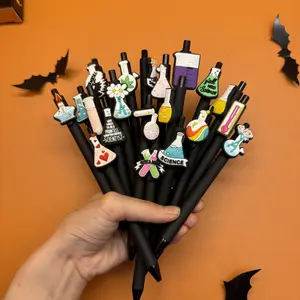 5/15/25pcs Creative, Simple, Cute, Scientific Experiment Design Theme, Scalable Ballpoint Pen, Campus Design, Scientific Tool Series, Starting Season, Pressing Neutral Pen, Color Random