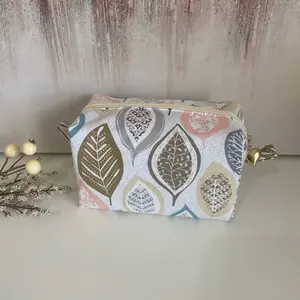 Handmade makeup pouch. Zipper pouch.large makeup bag.fabric makeup bags.