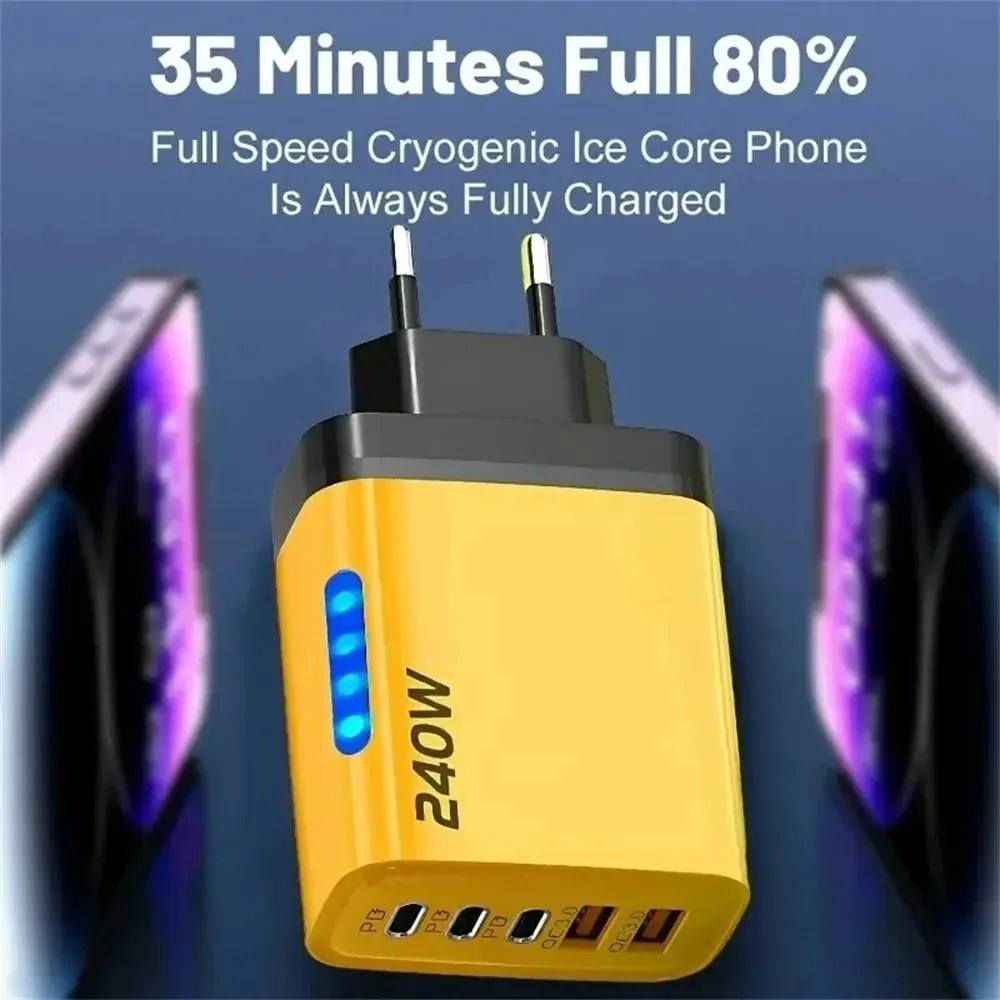 240W Fast Charging Phone Charger USB C Charger Power Adapter Type C Plug Wall Charge