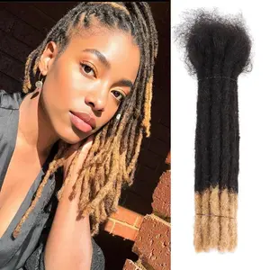 10 Stands Ombre Loc Extensions Human Hair Interlocking 0.6cm Width 100% Human Hair Dreadlock Extensions Soft Human Hair Dreadlock Extensions for Man/Women Full Handmade Dreads Can be Dyed and Bleached Beginner Friendly T1B/27