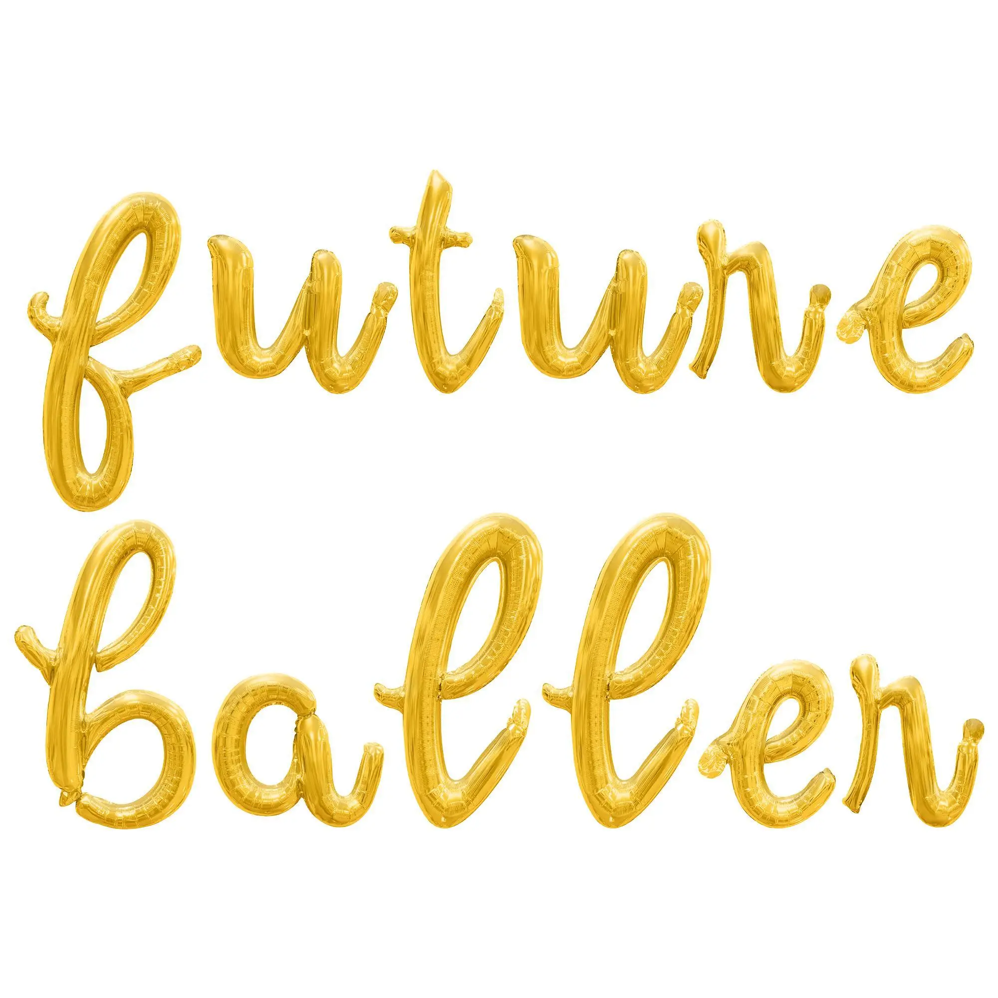 Cursive Script Letter Balloons - FUTURE BALLER 16" Inch Alphabet Letters Foil Mylar Balloon Basketball Themed Baby Shower Party Banner