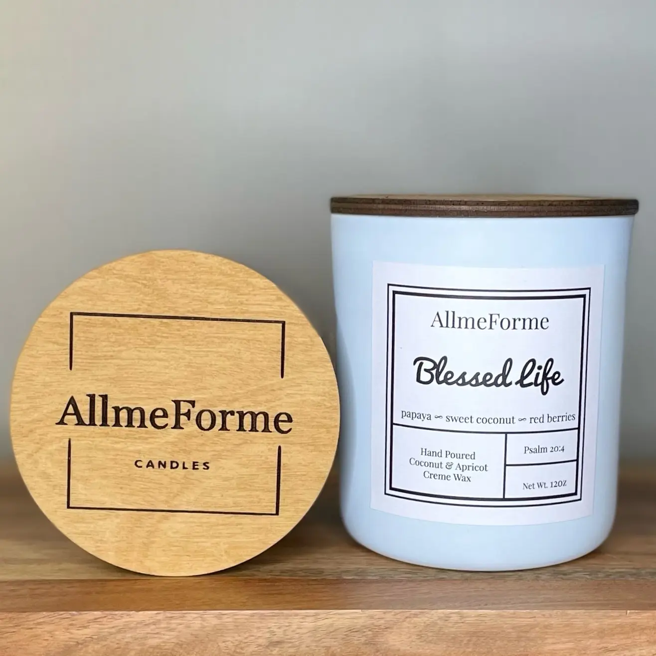 Sweet Mango and Coconut scent Candle, All natural soy wax candle: Blessed Life