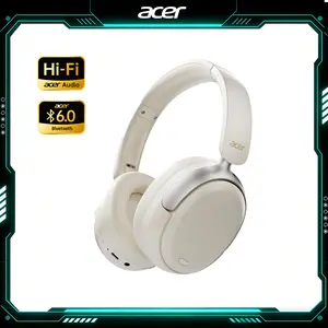 Acer OHR516 Active Noise Cancelling Headphones, Over Ear Wireless Bluetooth, 60H Playtime, 40mm Drivers, Low-Latency Mode, ENC Clear Calls, Foldable Comfortable Design