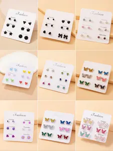 1 Set Fashion Simple Cute Butterfly Design Stud Earrings, Daily Wear Jewelry for Women, Fashion All-match Accessory, Trendy Accessories for Party and Daily Life