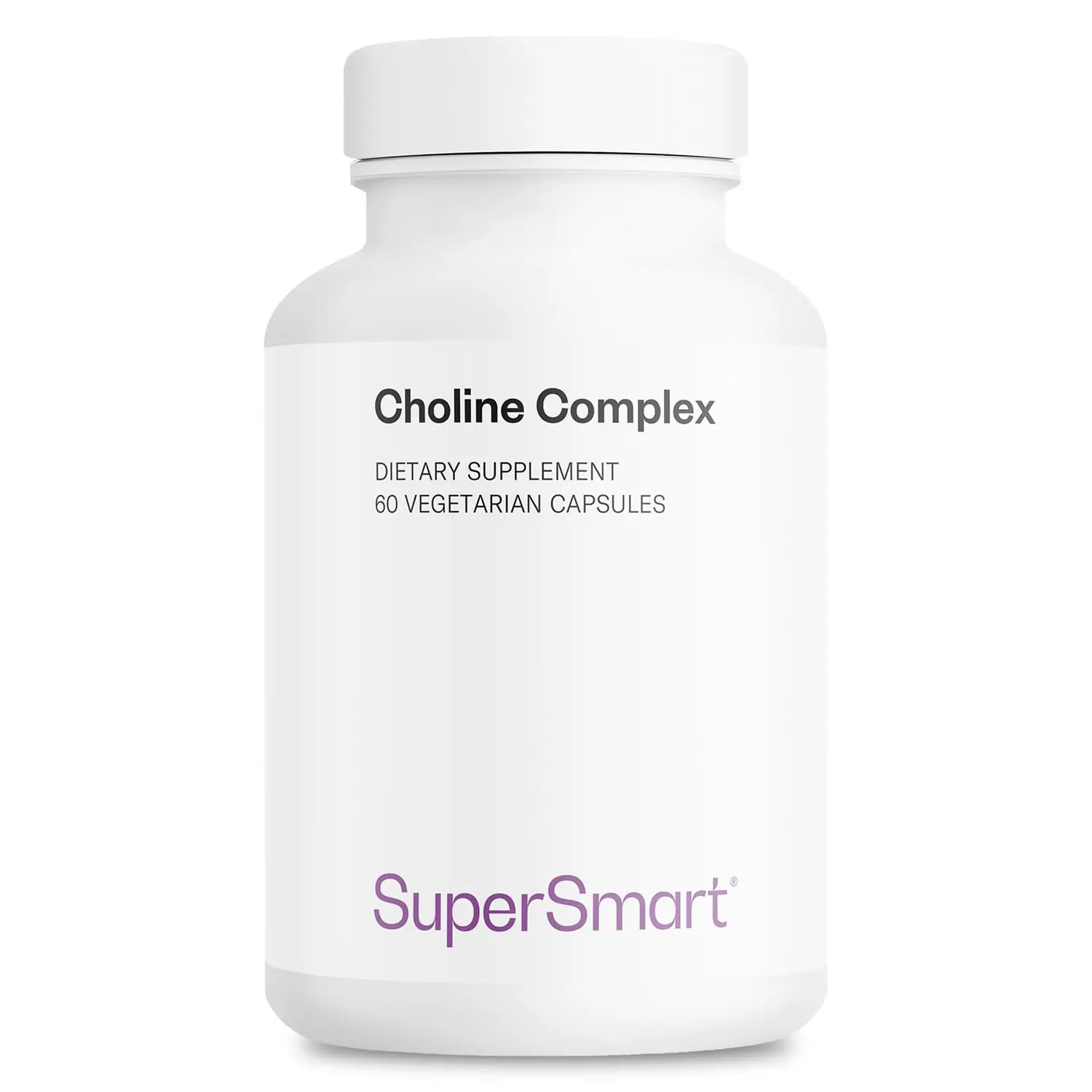 SuperSmart - Choline Complex (Patented & High Strength) - with Choline Bitartrate, GPC Choline & CDP Choline - High Potency Choline Supplements | Non-GMO & Gluten Free - 60 Vegetarian Capsules