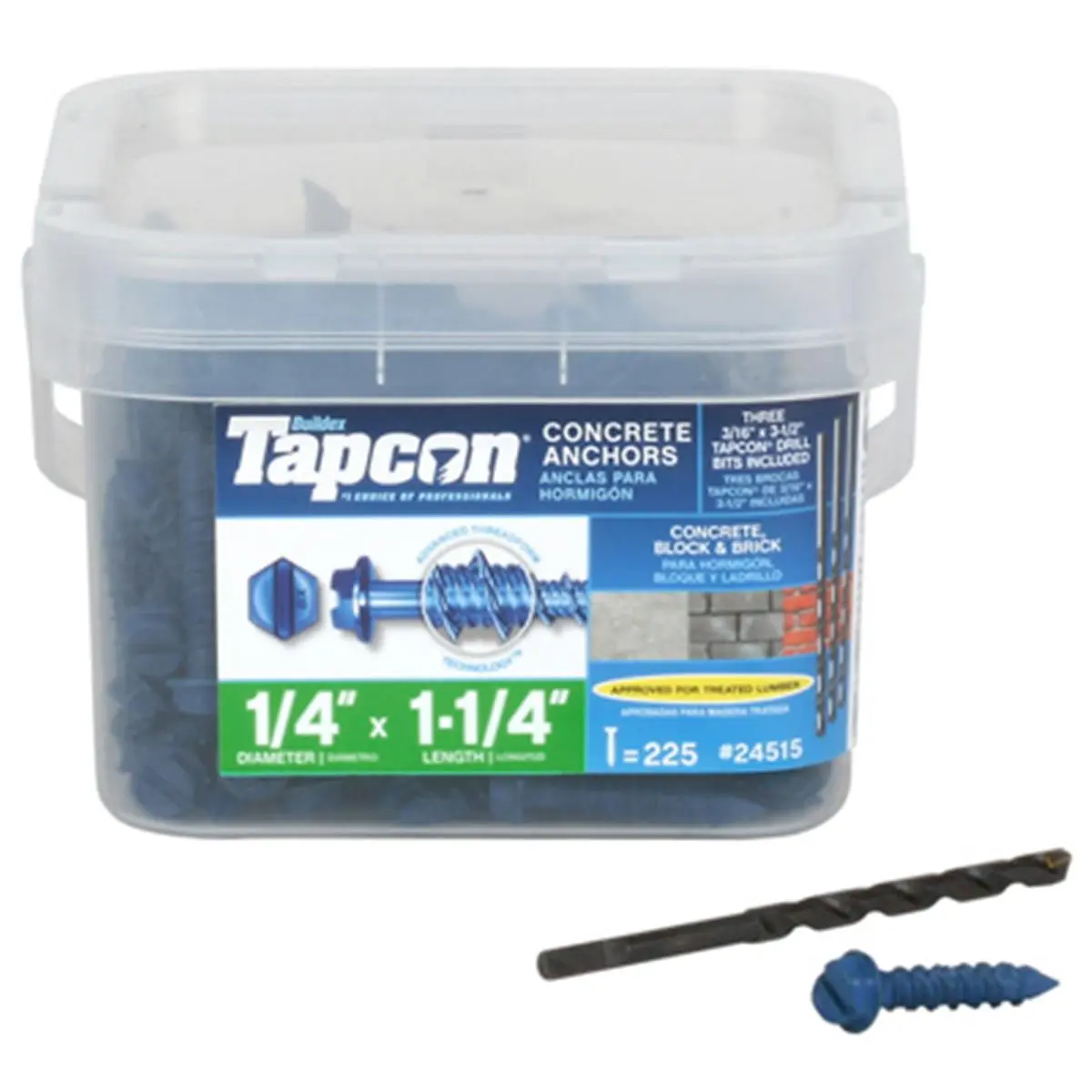 212 MAIN 0.5 in. Hex Washer Head Ground Anchor Screws, Concrete Block & Brick Fixings for Sailing Water Sports - 225 Screws Per Pack, Ground Anchor Screw