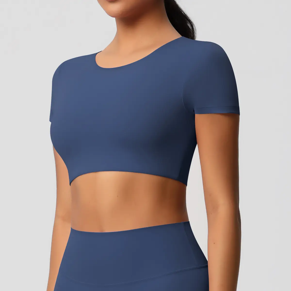 7105 Short Sleeve   Badge Blue