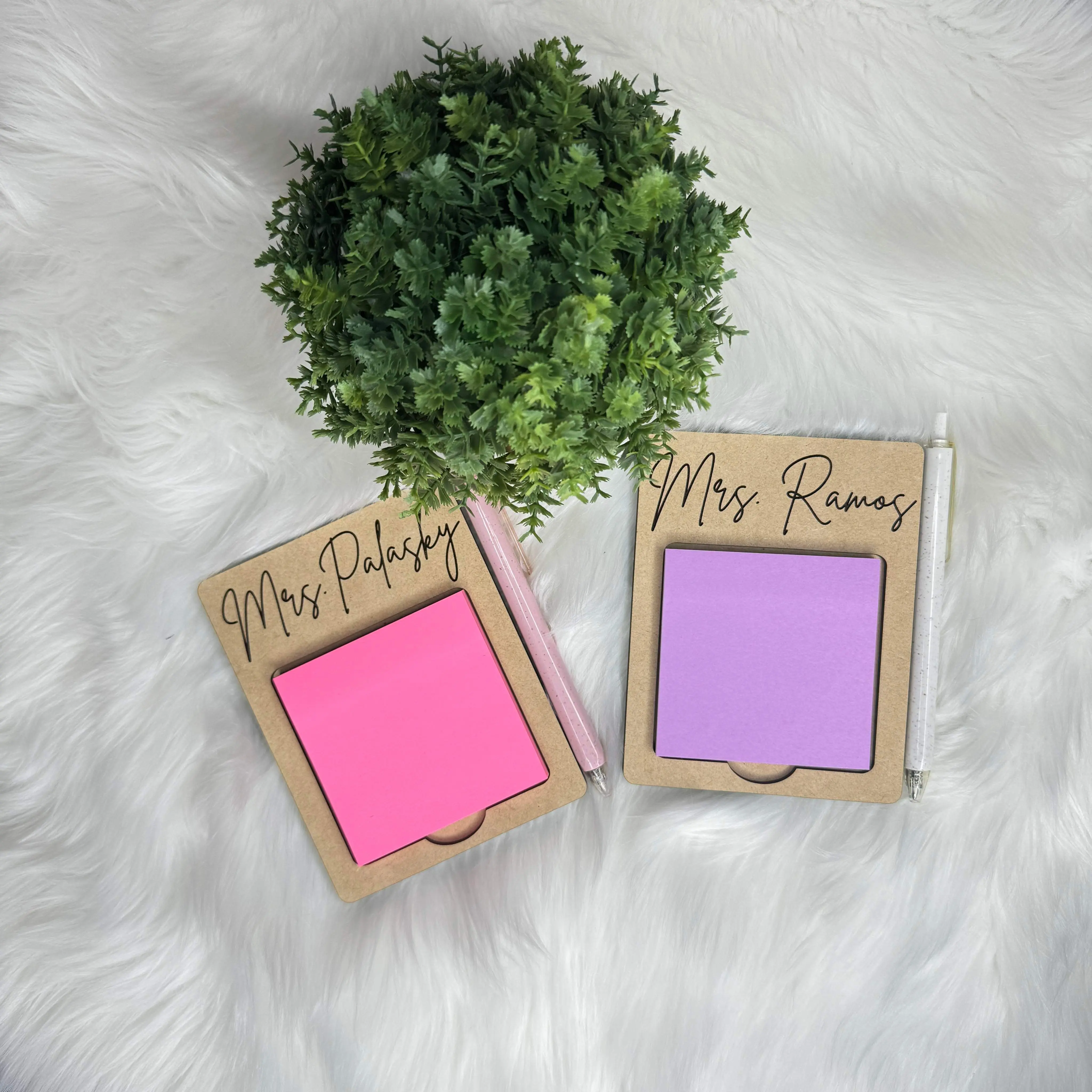 Engraved Teacher Post It Notes Holder