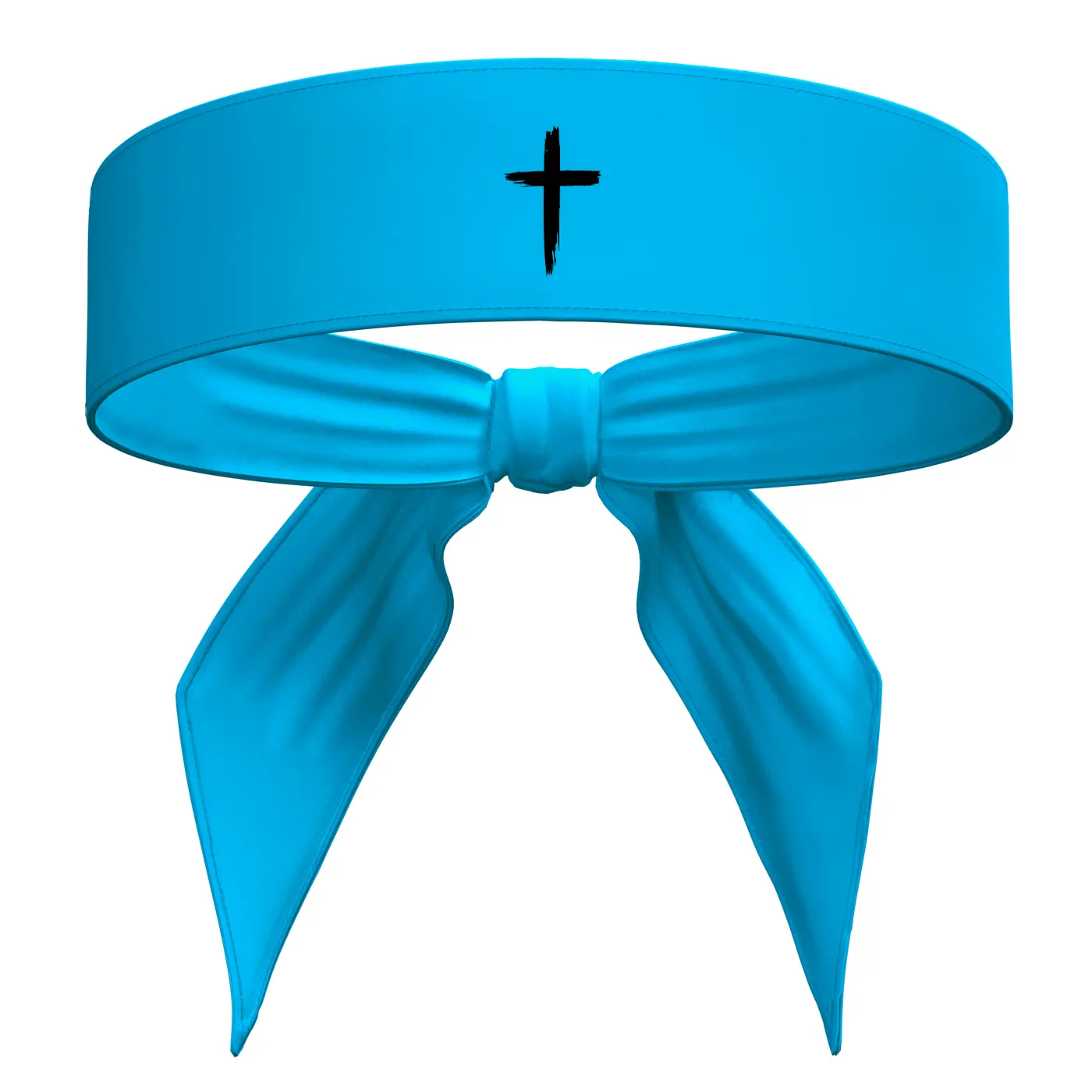 Sky Blue Headband / Black Cross