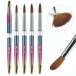 4-Piece Acrylic Nail Art Brush Set, Professional Acrylic Powder Extension Brushes, Manicure Art, 3D Design Tools, Home Nail Art, Salon Essential Kit