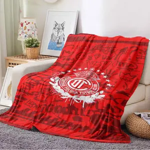 Toluca-themed red flannel blanket, featuring logo and graffiti design – soft, comfortable, all-season bed blanket, suitable for office or travel – a perfect gift for family and friends